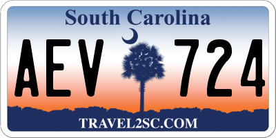 SC license plate AEV724
