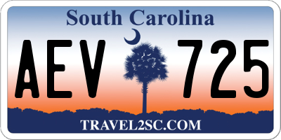 SC license plate AEV725