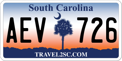 SC license plate AEV726