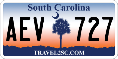 SC license plate AEV727