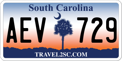 SC license plate AEV729