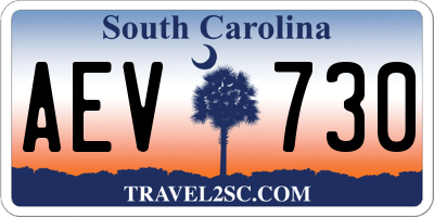 SC license plate AEV730