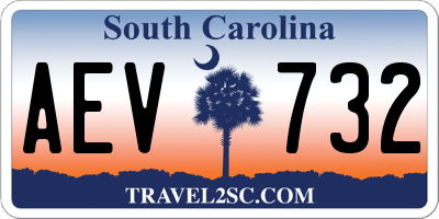 SC license plate AEV732