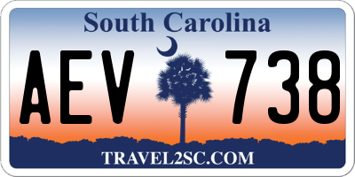 SC license plate AEV738