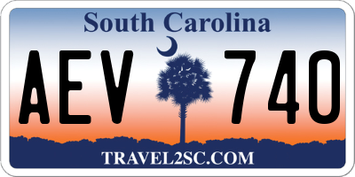 SC license plate AEV740
