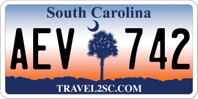 SC license plate AEV742