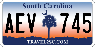 SC license plate AEV745