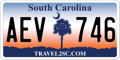 SC license plate AEV746