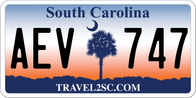 SC license plate AEV747