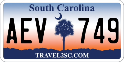 SC license plate AEV749