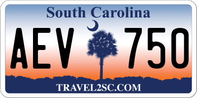 SC license plate AEV750