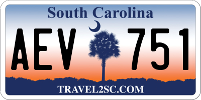 SC license plate AEV751
