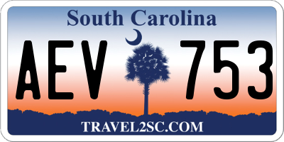 SC license plate AEV753