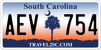 SC license plate AEV754