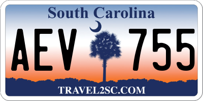 SC license plate AEV755