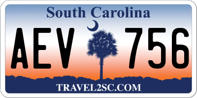 SC license plate AEV756