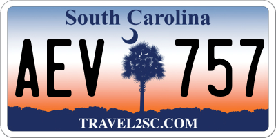 SC license plate AEV757
