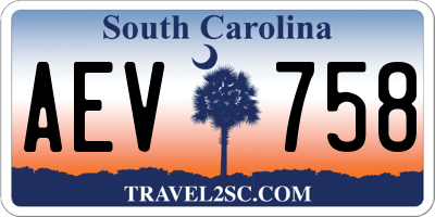 SC license plate AEV758