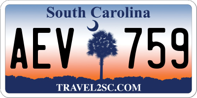 SC license plate AEV759