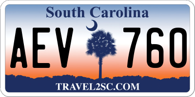 SC license plate AEV760