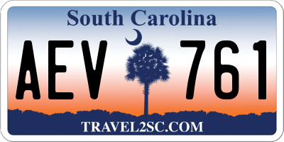 SC license plate AEV761