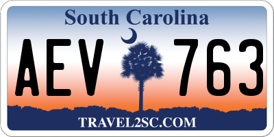 SC license plate AEV763