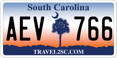SC license plate AEV766