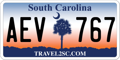 SC license plate AEV767