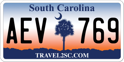 SC license plate AEV769