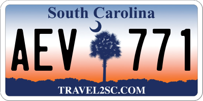 SC license plate AEV771