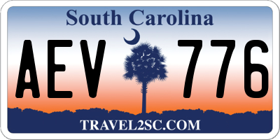 SC license plate AEV776