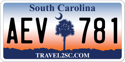 SC license plate AEV781