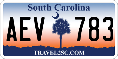 SC license plate AEV783