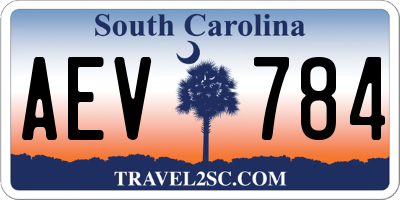 SC license plate AEV784