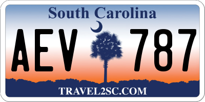 SC license plate AEV787