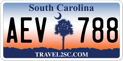 SC license plate AEV788