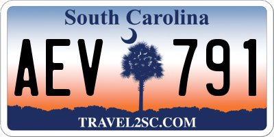 SC license plate AEV791