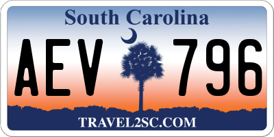 SC license plate AEV796