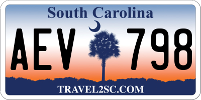 SC license plate AEV798