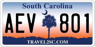 SC license plate AEV801