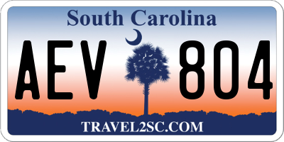 SC license plate AEV804