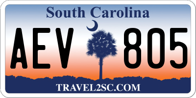 SC license plate AEV805