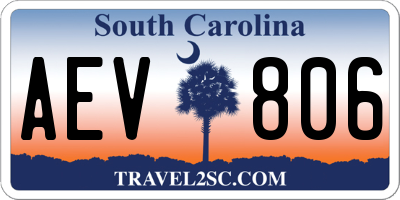 SC license plate AEV806