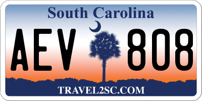 SC license plate AEV808