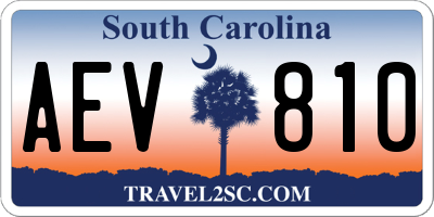 SC license plate AEV810