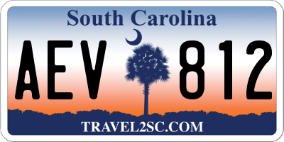 SC license plate AEV812