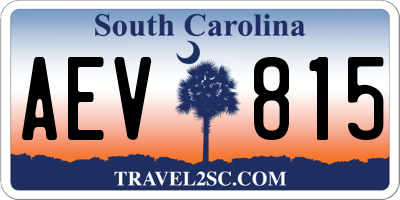 SC license plate AEV815