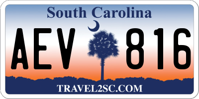 SC license plate AEV816
