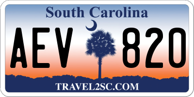 SC license plate AEV820