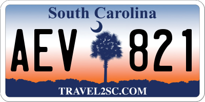 SC license plate AEV821